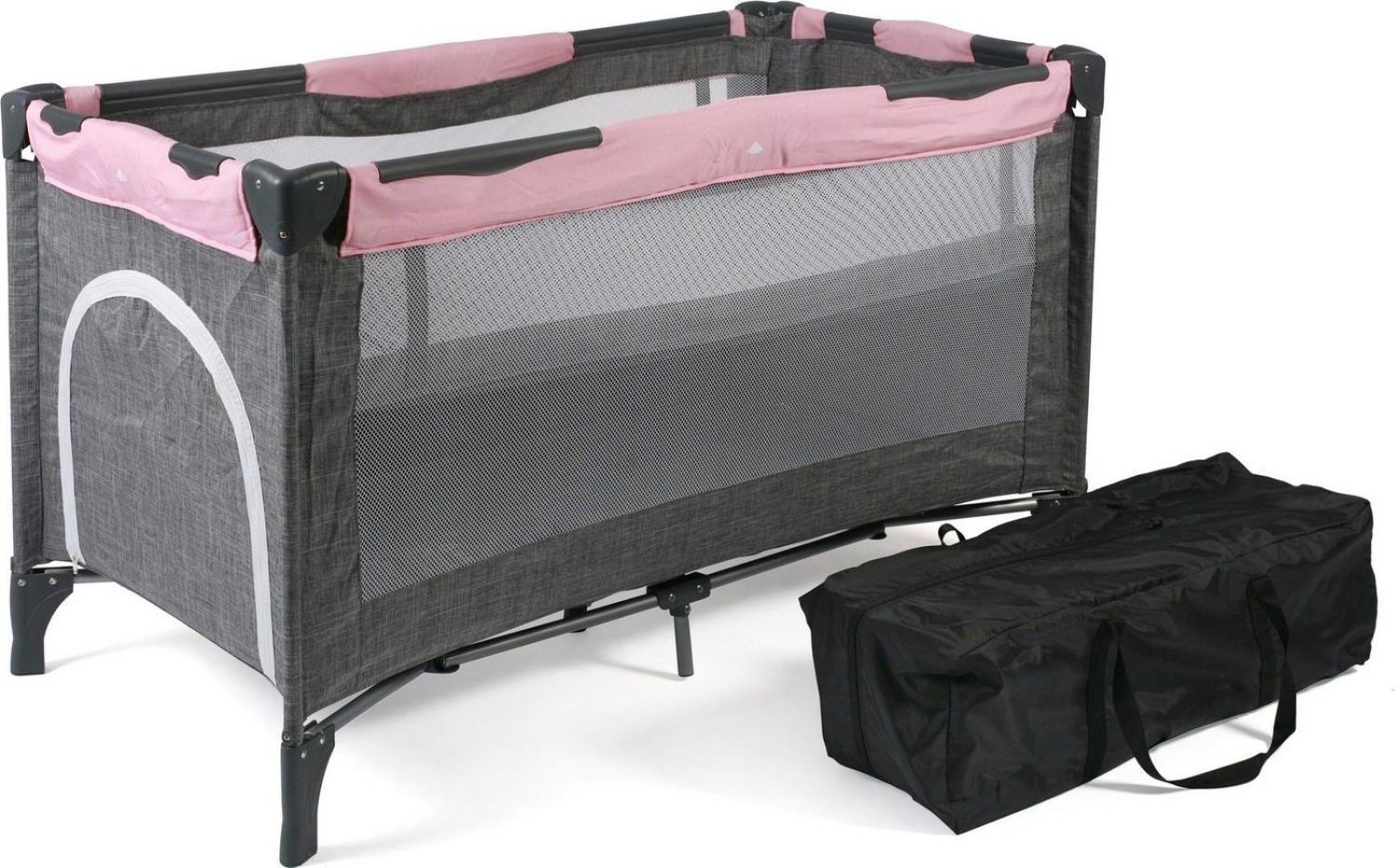 Chic 4 Baby Reisebett Luxus Melange grau-rosa Bild 1