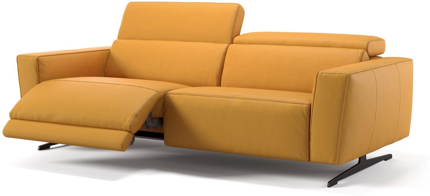 Sofanella Ledercouch ALESSO Dreisitzer Sofa Echtleder in Gelb S: 190 Breite x 108 Tiefe Bild 1