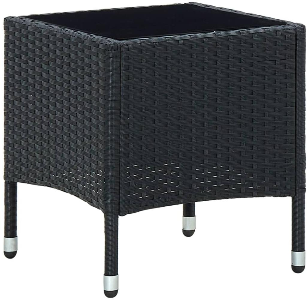 vidaXL Gartentisch Schwarz 40 x 40 x 45 cm Poly Rattan 45901 Bild 1