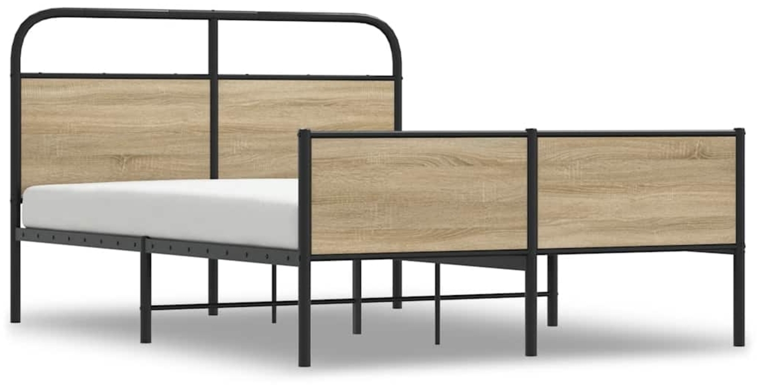 vidaXL Bettgestell ohne Matratze 140x200 cm Sonoma-Eiche Holzwerkstoff 4100393 Bild 1