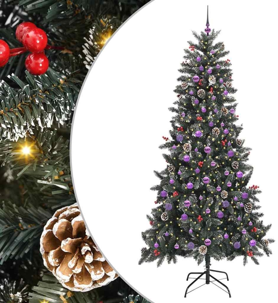 vidaXL Künstlicher Weihnachtsbaum Grün 240 cm PVC, Plastik und Stahl 3395910 Bild 1