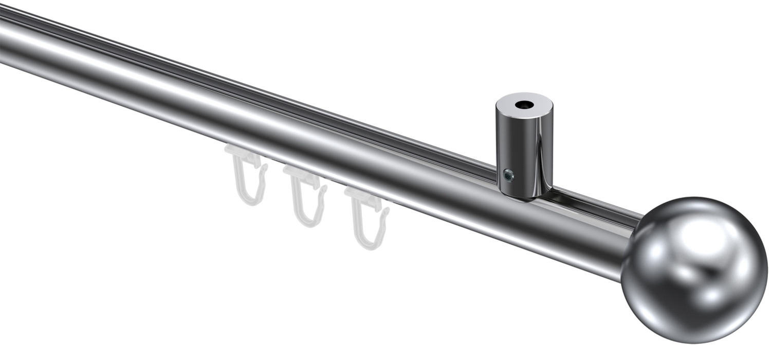 Innenlauf-Gardinenstangen-Set Sonius Luino 120 cm, 1-läufig, 20 mm Ø Chrom Bild 1