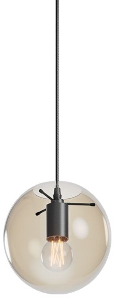 s.luce Orb Glaskugel Hängeleuchte Schwarz, Klar Ø 20cm Bild 1