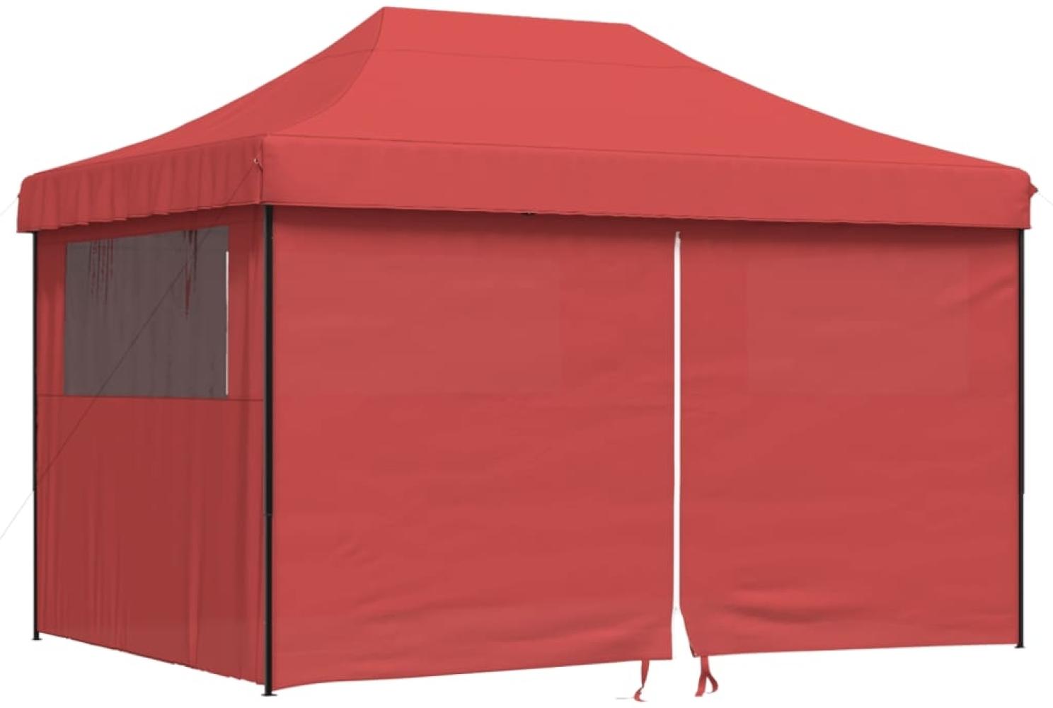 vidaXL Pop-Up Partyzelt, faltbar, Stahl / PE, Burgunderrot, mit 4 Seitenteilen, 315 x 410 x 279 cm Bild 1