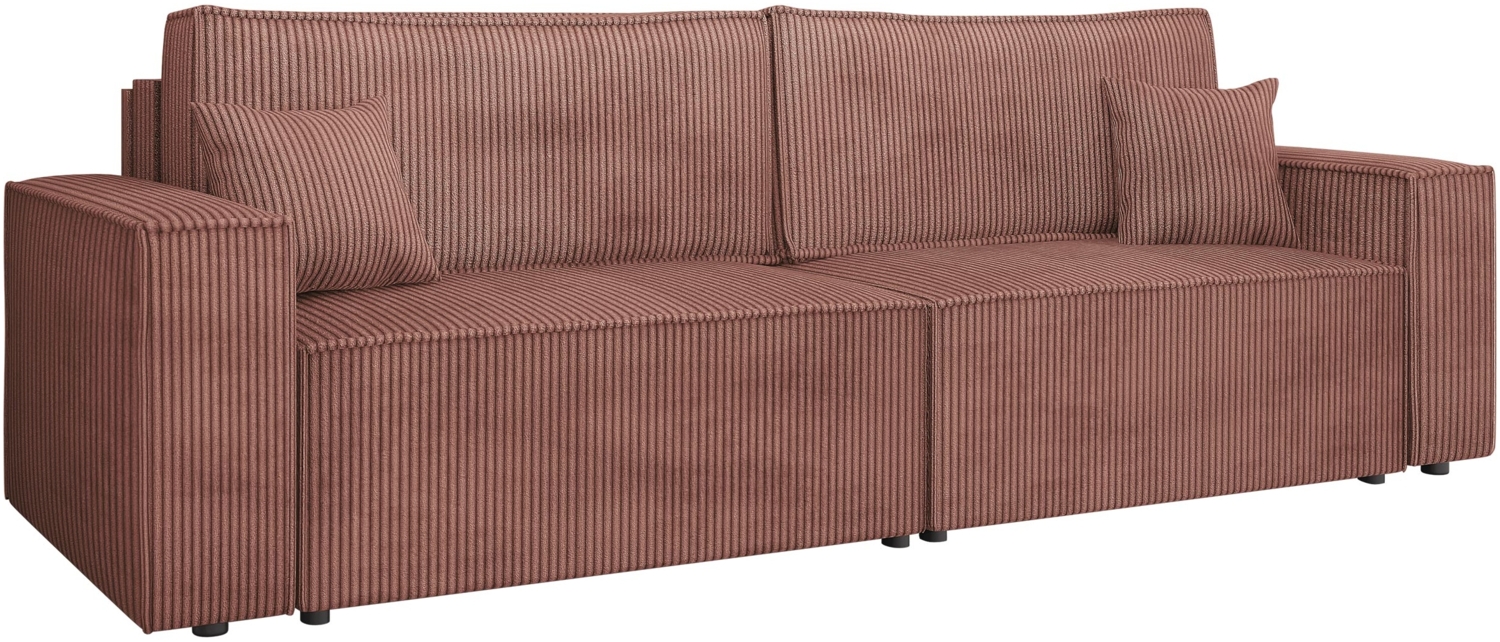 Schlafsofa Kobaro Cord mit L-Funktion, 2 Bettkästen und Schlaffunktion (Farbe: Poso 29) Bild 1