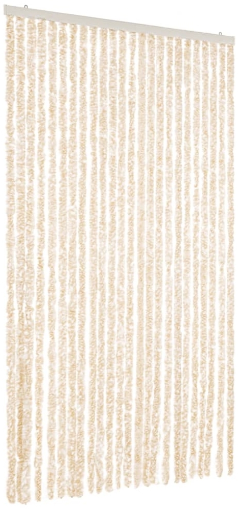 vidaXL Fliegenvorhang Beige und Weiß 100x220 cm Chenille 377344 Bild 1