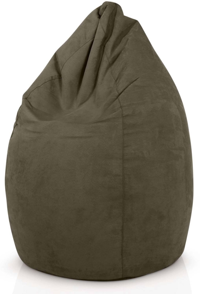 Green Bean® Sitzsack mit Rückenlehne 60x60x90cm - Indoor Sitzkissen 220L Füllung Kuschelig Waschbar - Khaki Bild 1