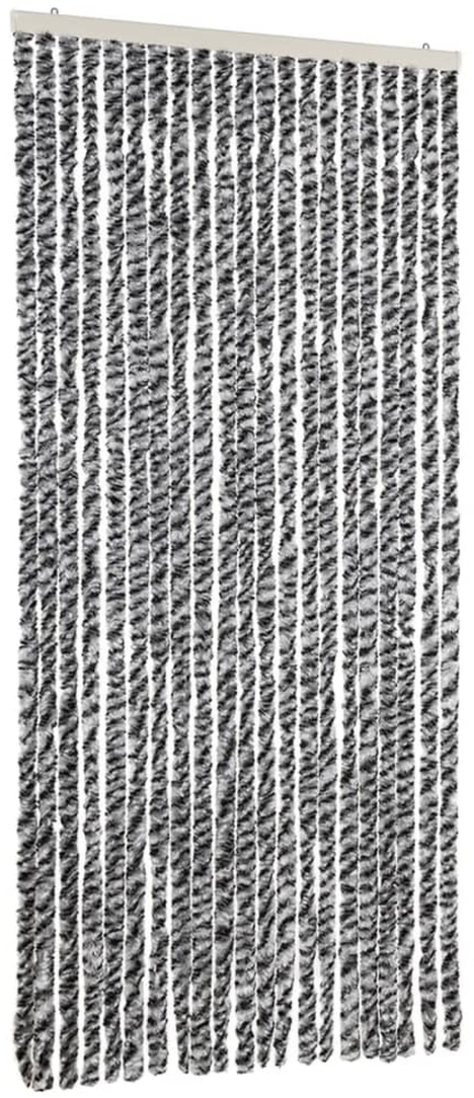 vidaXL Fliegenvorhang Grau, Schwarz und Weiß 90x220 cm Chenille 377335 Bild 1