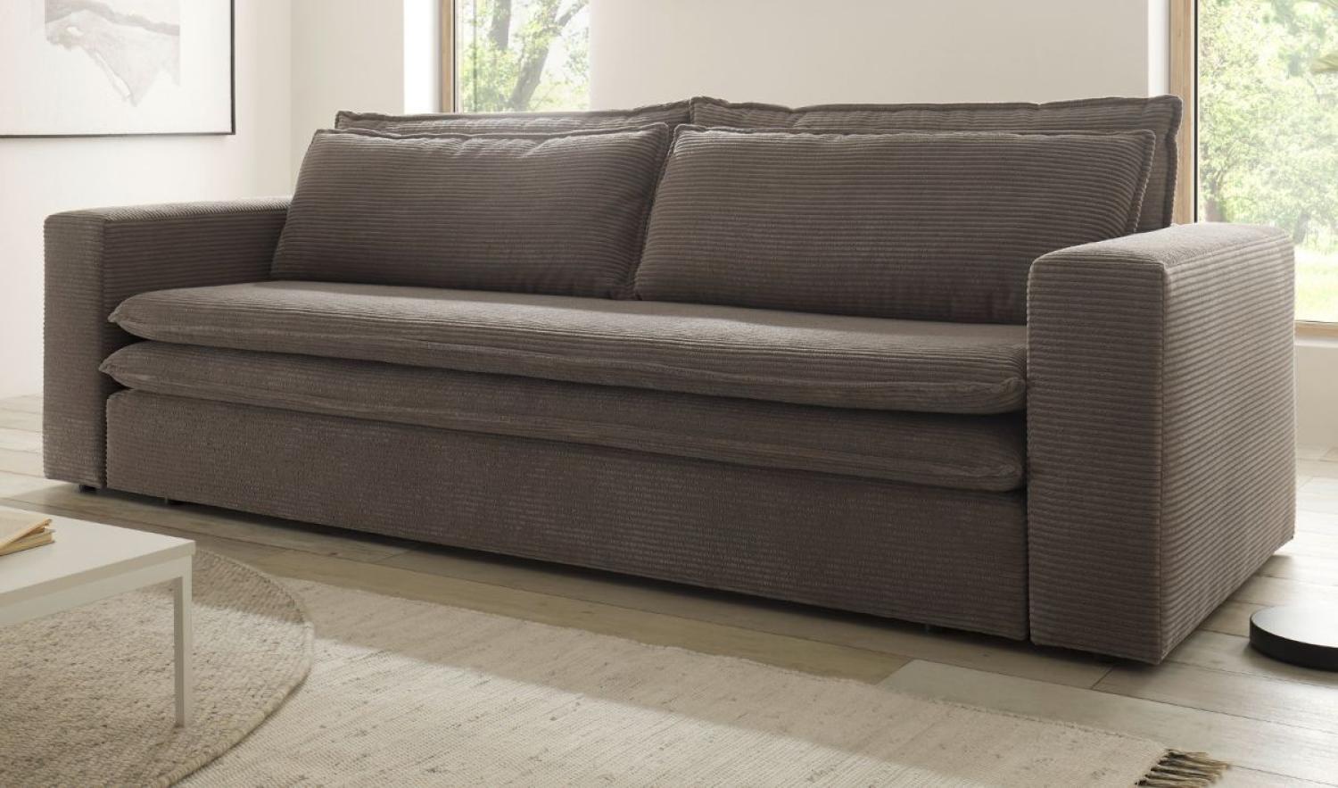 Sofa 3-Sitzer Pesaro in braun Cord Schlafsofa 244 cm Bild 1