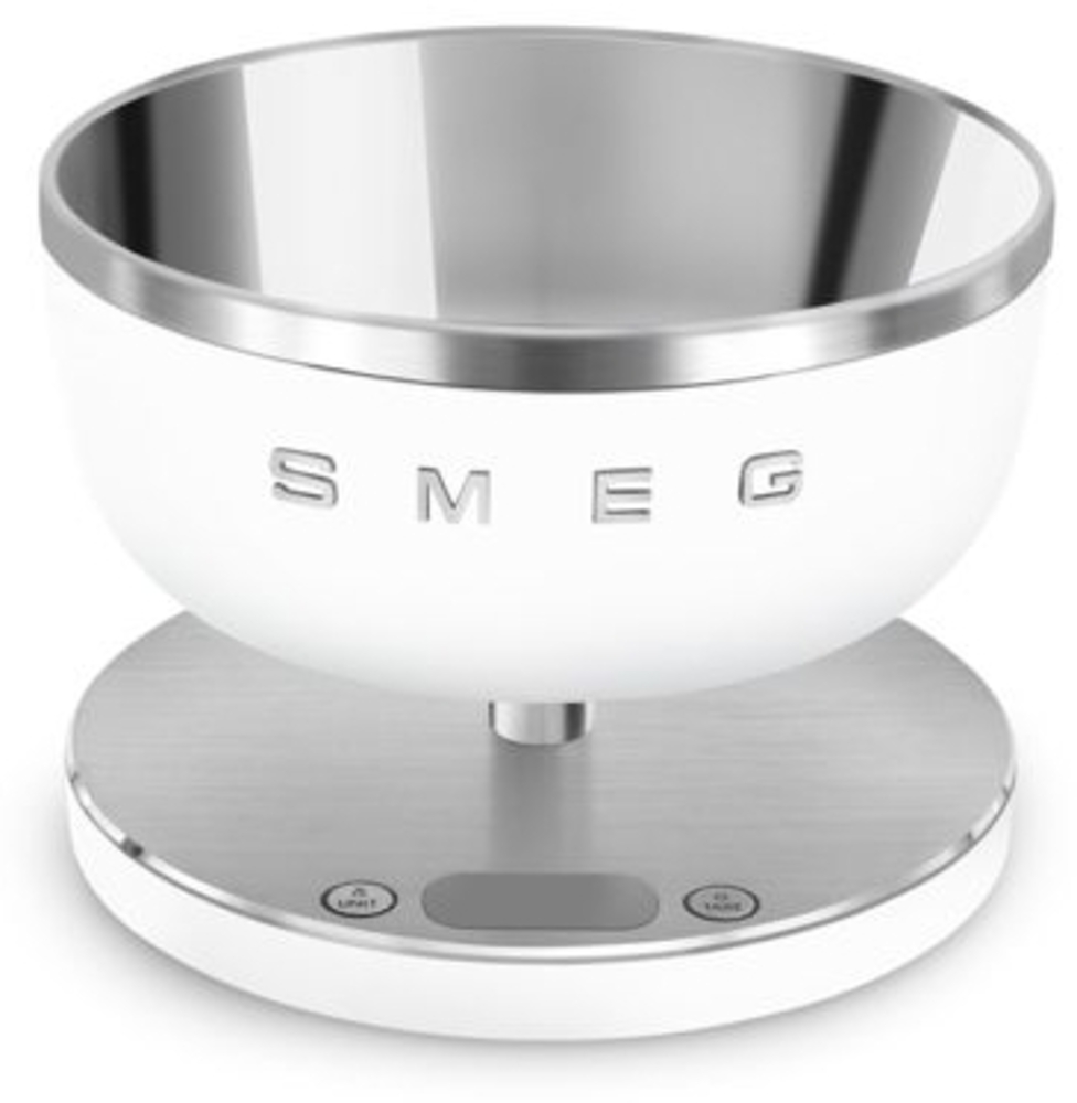 SMEG Digitale Küchenwaage 5kg/1g USB-C Akku Auswahl Farbe weiß ksc01whmww Bild 1