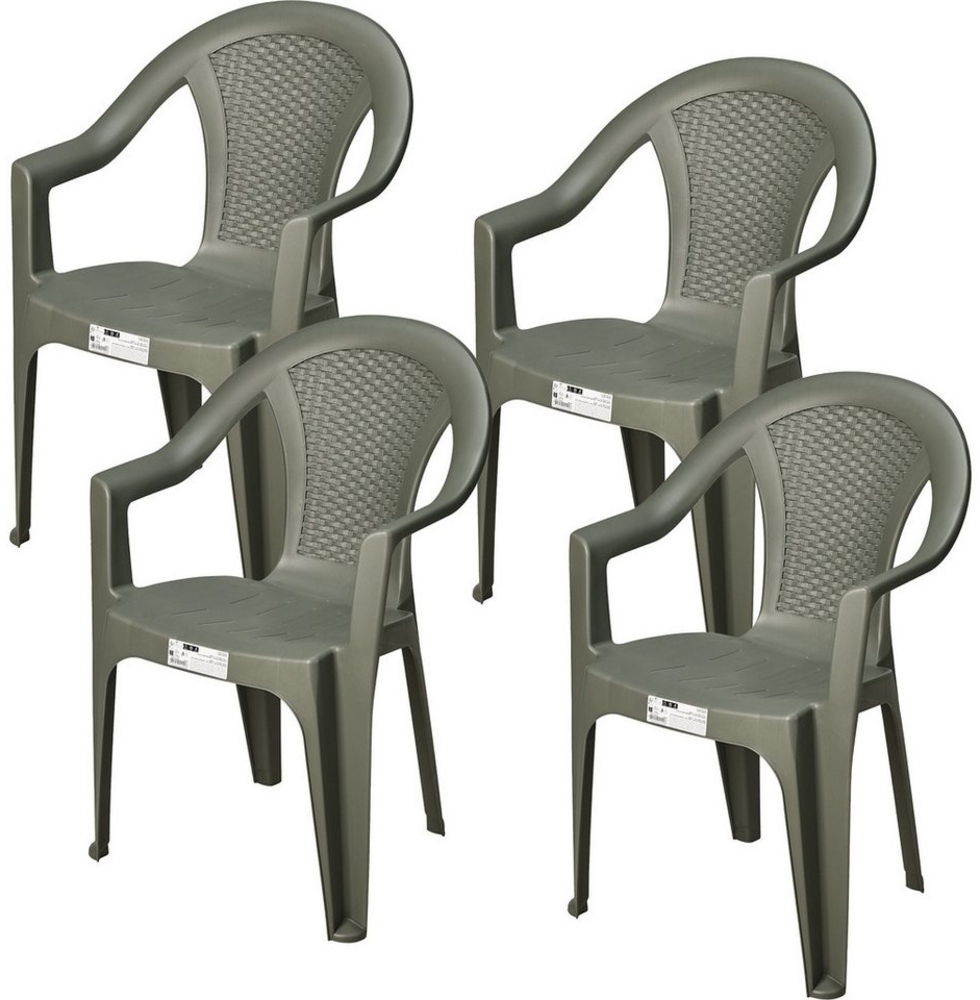 Progarden Stapelstuhl Gartenstuhl Balkonstuhl Bistrostuhl Campingstuhl 80x56x56cm Grün (4 St), UV-Beständig, Robust, Wetterfest, Made in Italy, Hochwertig Bild 1