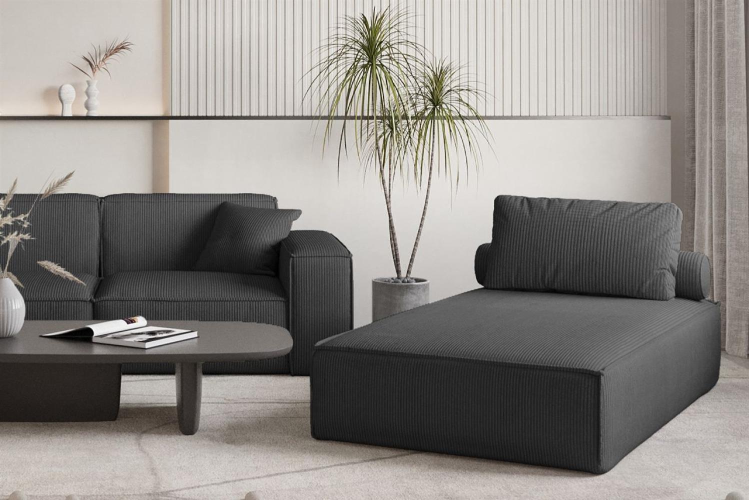 Chaiselongue Sezlong Liege CELES PREMIUM in Stoff Scala Schwarz Bild 1