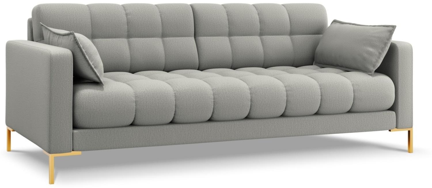 Micadoni 3-Sitzer Sofa Mamaia | Bezug Light Grey | Beinfarbe Gold Metal Bild 1