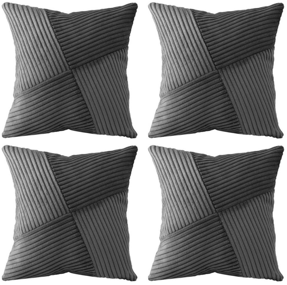 Amilian Kissenhüllen - 4er Set Kissenbezug, Kissenbezüge - Zierkissenbezüge, (4 Stück), 40x40 cm, Kissenhülle für Sofakissen, Dekokissen, Zierkissen, Kissen Bild 1