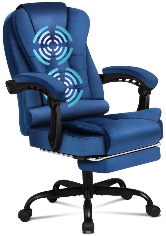 ALFORDSON Bürostuhl für Computer/Gaming, Hochlehner mit Lordosenstütze, Rollen-Drehstuhl (1 St), Leder, Ausziehbare FuBstutze , 5 Massagemodi , USB-Anschluss Bild 1