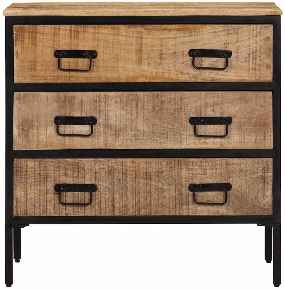 vidaXL Sideboards 2 Stk. 70x35x70 cm Raues Mango Massivholz 3310118 Bild 1