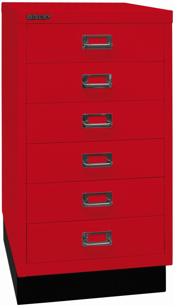 Bisley MultiDrawer™, 29er Serie mit Sockel, DIN A3, 6 Schubladen, Farbe kardinalrot Bild 1