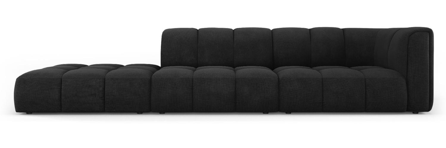 Micadoni Modulares Sofa Serena 4-Sitzer offene Seite Links Strukturierter Stoff Schwarz Bild 1