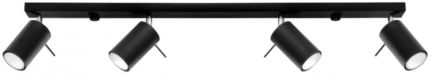 Deckenleuchte, Stahl, Schwarz, bewegliche Spots, L 80 cm Bild 1