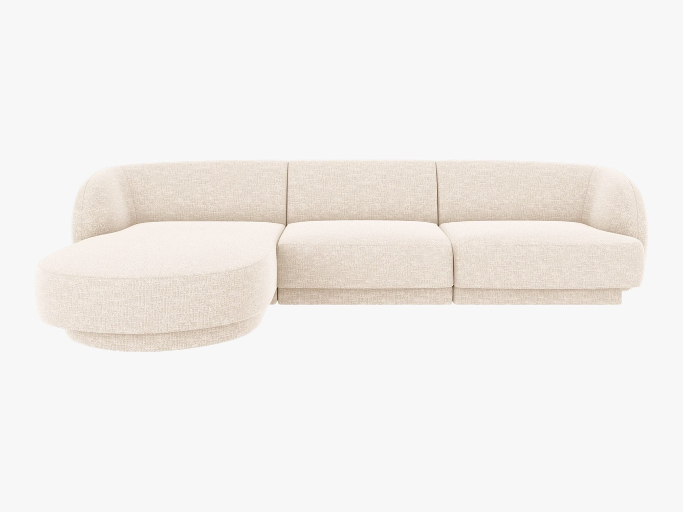 Micadoni Ecksofa Miley 4-Sitzer Links Chenille Haga Helles Beige Bild 1
