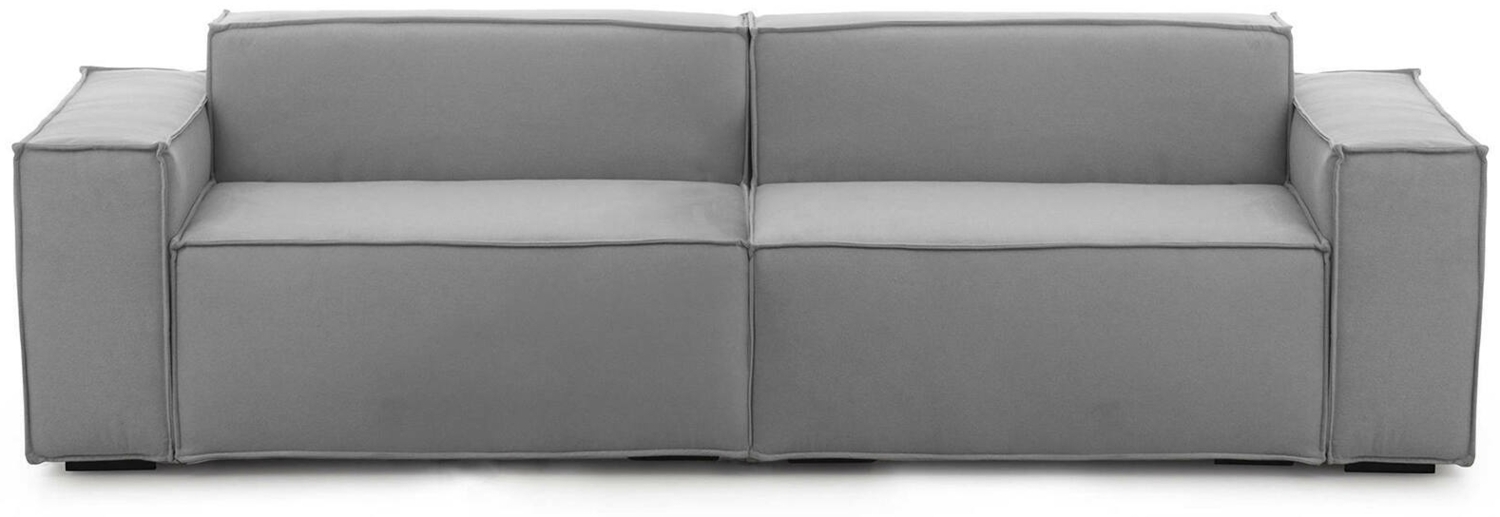 Dmora 3-Sitzer festes Sofa Argo, lineares modulares Sofa, modernes Wohnzimmersofa aus Stoff, 100 % Made in Italy, 260 x 95 x 70 cm, Grau Bild 1