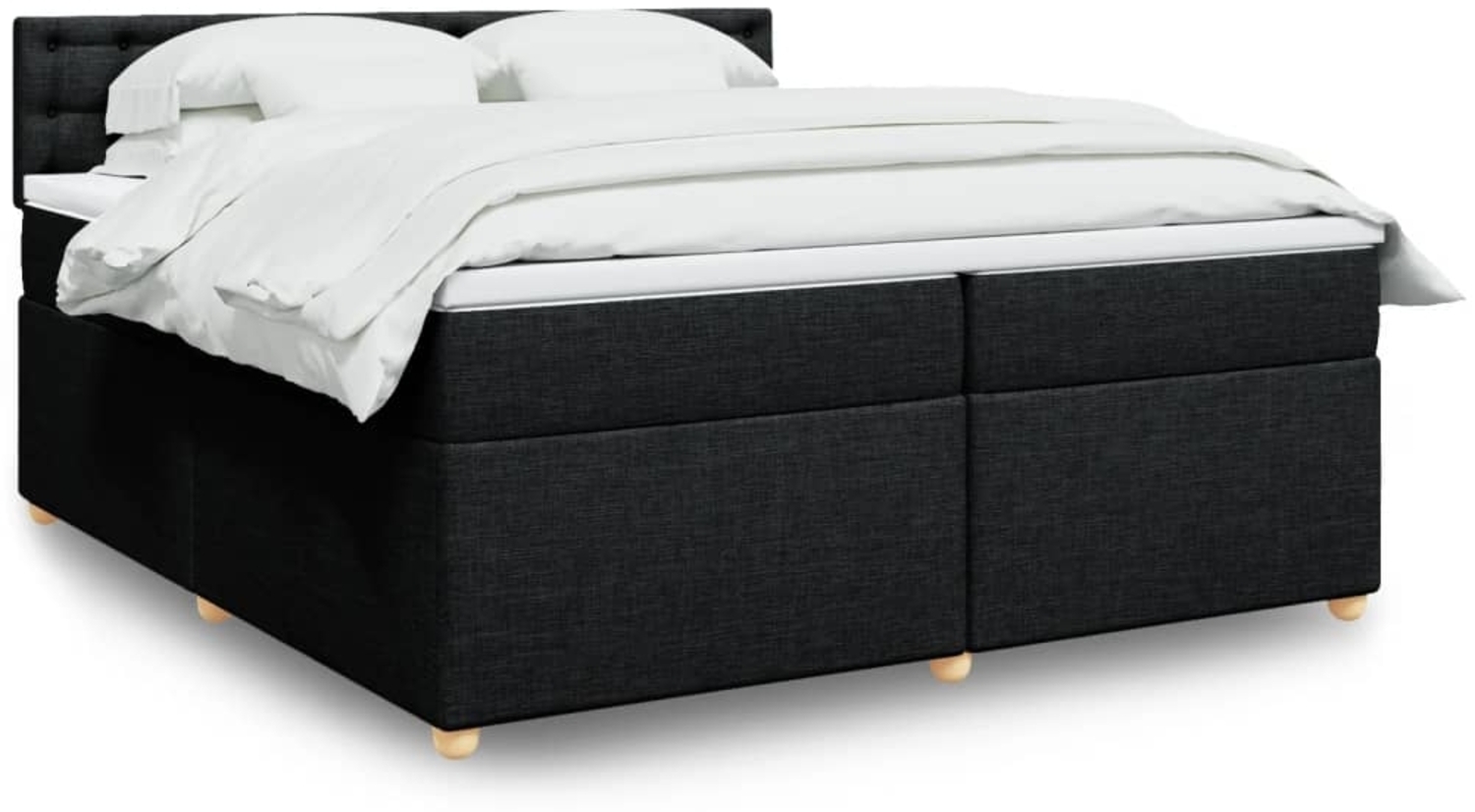 vidaXL Boxspringbett mit Matratze Schwarz 200x200 cm Stoff 3286803 Bild 1