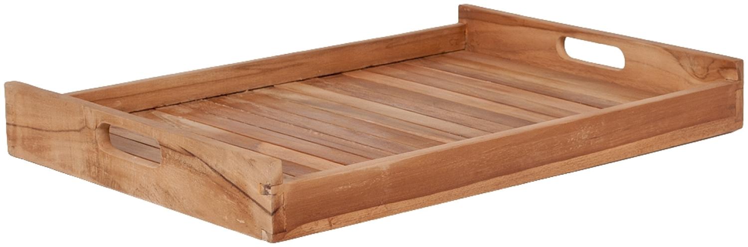 LebensWohnArt Dekotablett Teak Tablett BANDEJA-BIG Natural ca. L60cm Bild 1