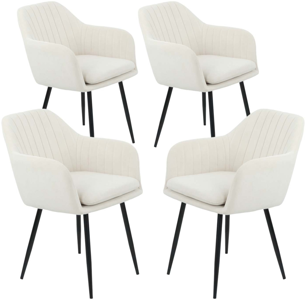 4er Set Sesselstuhl Lia - Samtvelour Creme Bild 1