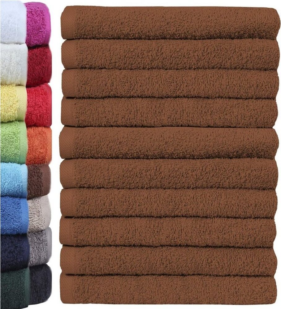 NatureMark 10er Pack Waschlappen | 100% Baumwolle | Frottier Seiflappen | Größe 30x30 cm | Frottee Seiftücher im 10er Pack Farbe: Schoko braun Bild 1