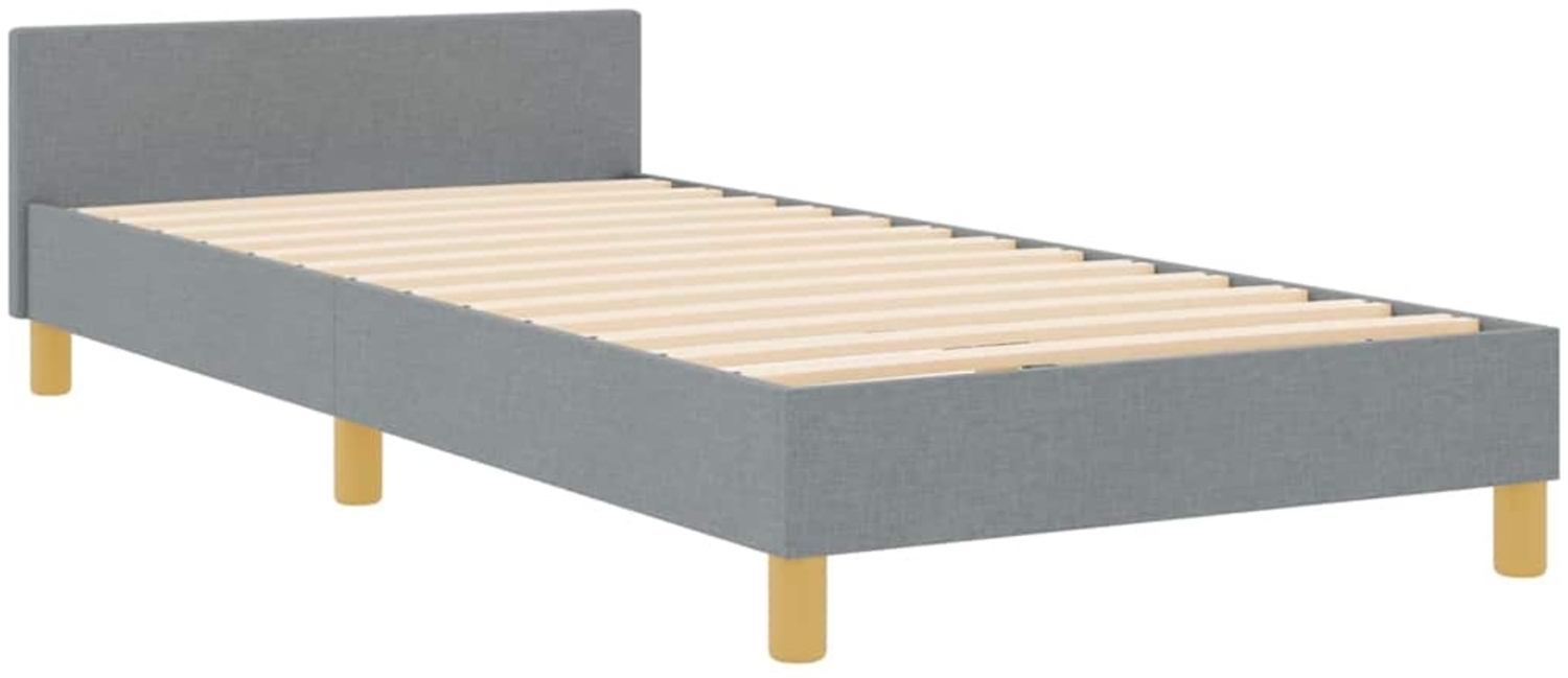 vidaXL Bettgestell mit Kopfteil Hellgrau 100 x 200 cm Stoff 3344781 Bild 1
