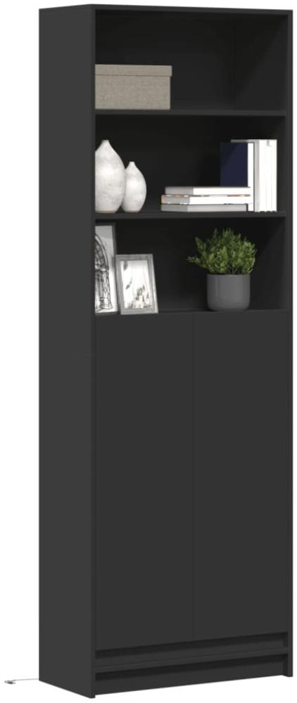 vidaXL Highboard mit LED-Beleuchtung Schwarz 69x32,5x200 cm 3307906 Bild 1