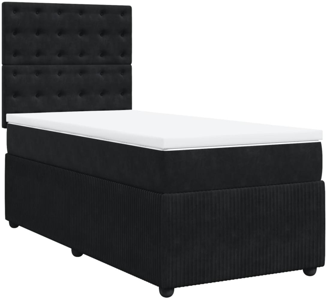 vidaXL Boxspringbett mit Matratze Schwarz 80x200 cm Samt 3292204 Bild 1