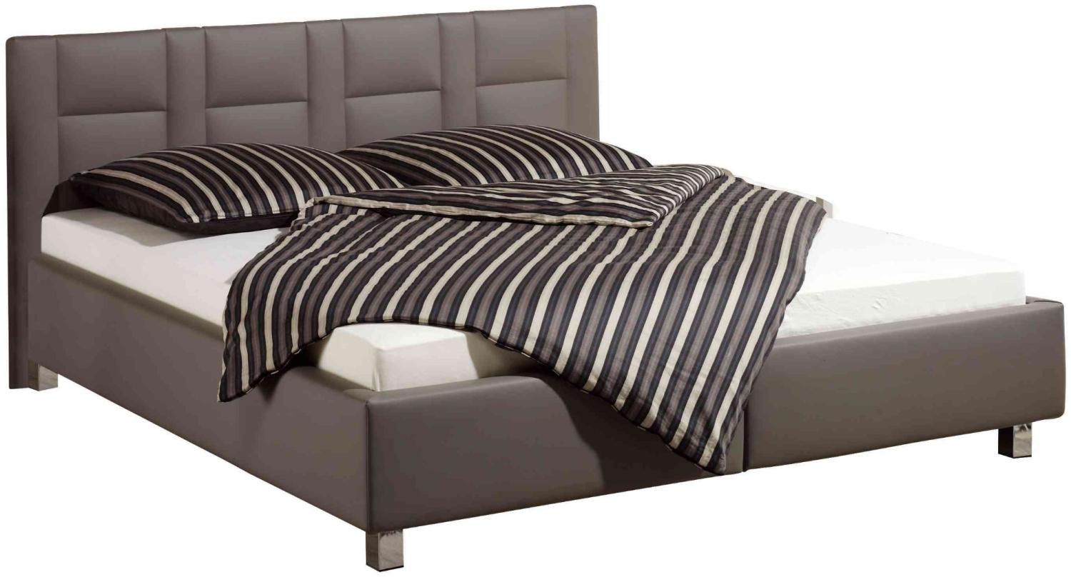 Maintal Polsterbett Keo, 180x200 cm, Kunstleder, Bonellfederkern Matratze H2, taupe Bild 1