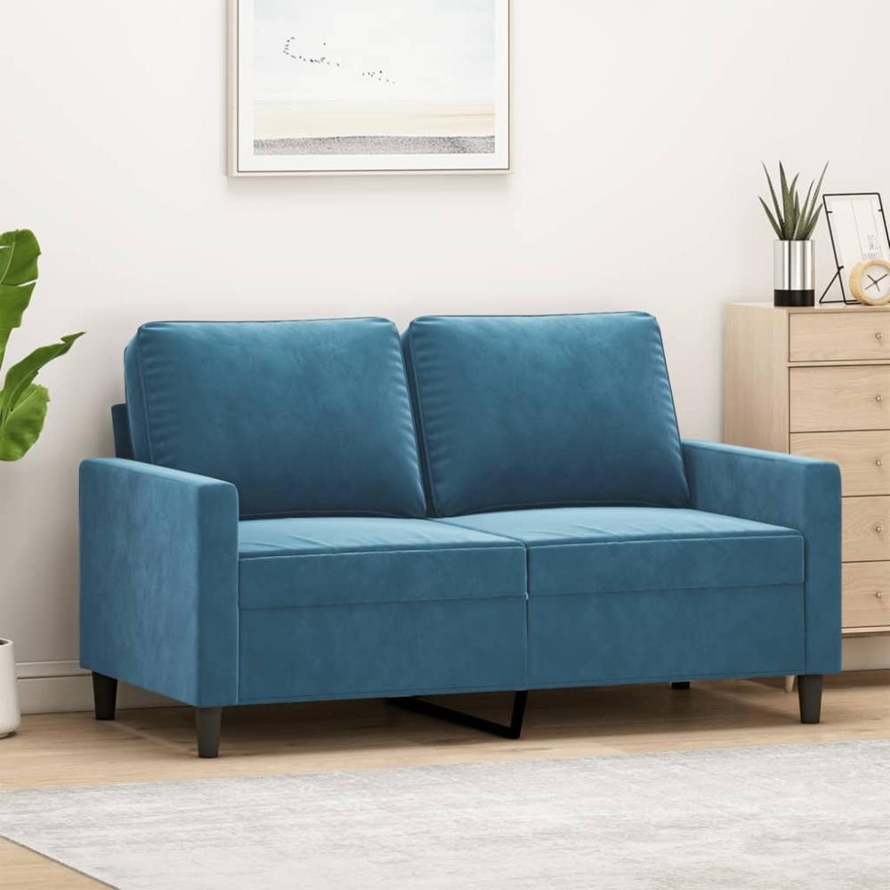 vidaXL 2-Sitzer-Sofa Blau 120 cm Samt 359198 Bild 1