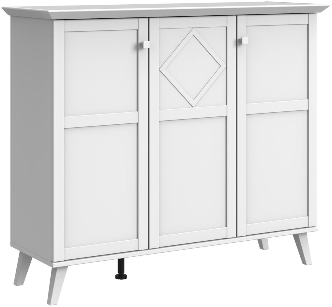 Highboard >VICTOR< (BxHxT: 133x113x45 cm) in WEISS - 133x113x45cm (BxHxT) Bild 1