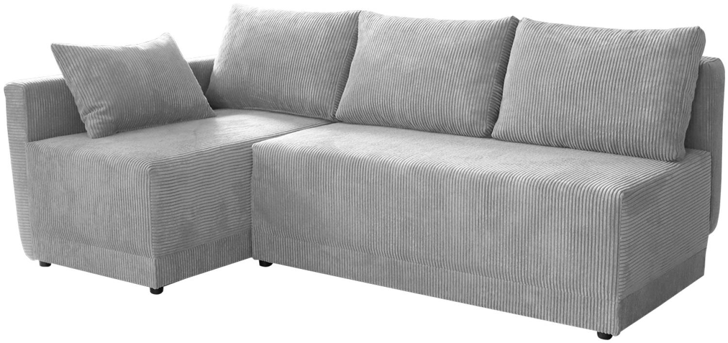 Ecksofa 'Zeles' Cord grau Links Bild 1