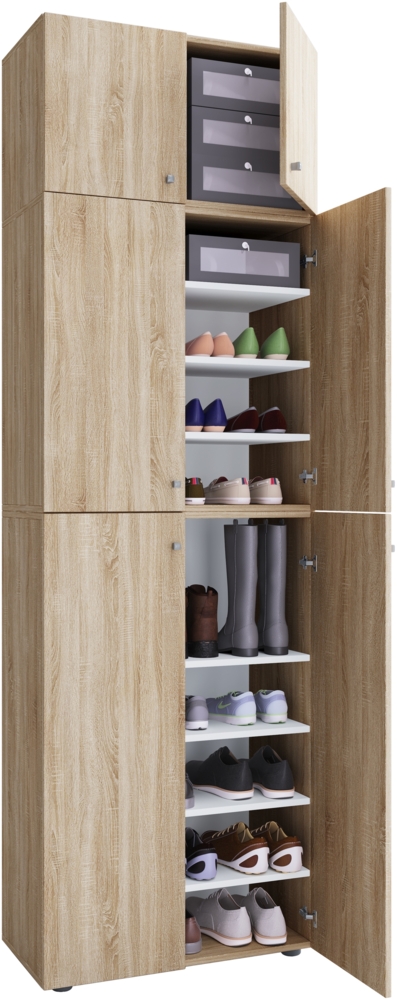 VCM Schuhschrank Lona 917777 Sonoma-Eiche H. 223 x B. 70 x T. 39 cm Bild 1