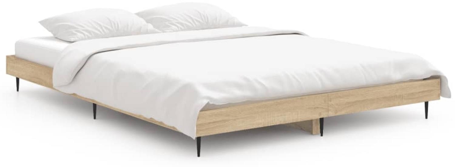 vidaXL Bettgestell ohne Matratze Sonoma-Eiche 140x190 cm Holzwerkstoff 832280 Bild 1