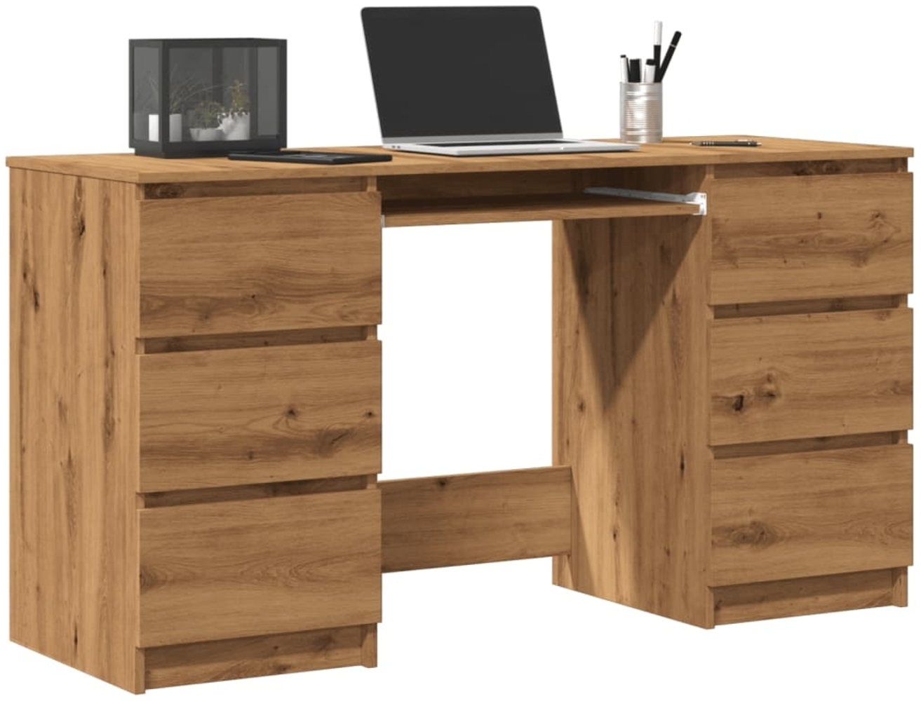 vidaXL Schreibtisch Artisan-Eiche 140x50x77 cm Holzwerkstoff 855961 Bild 1