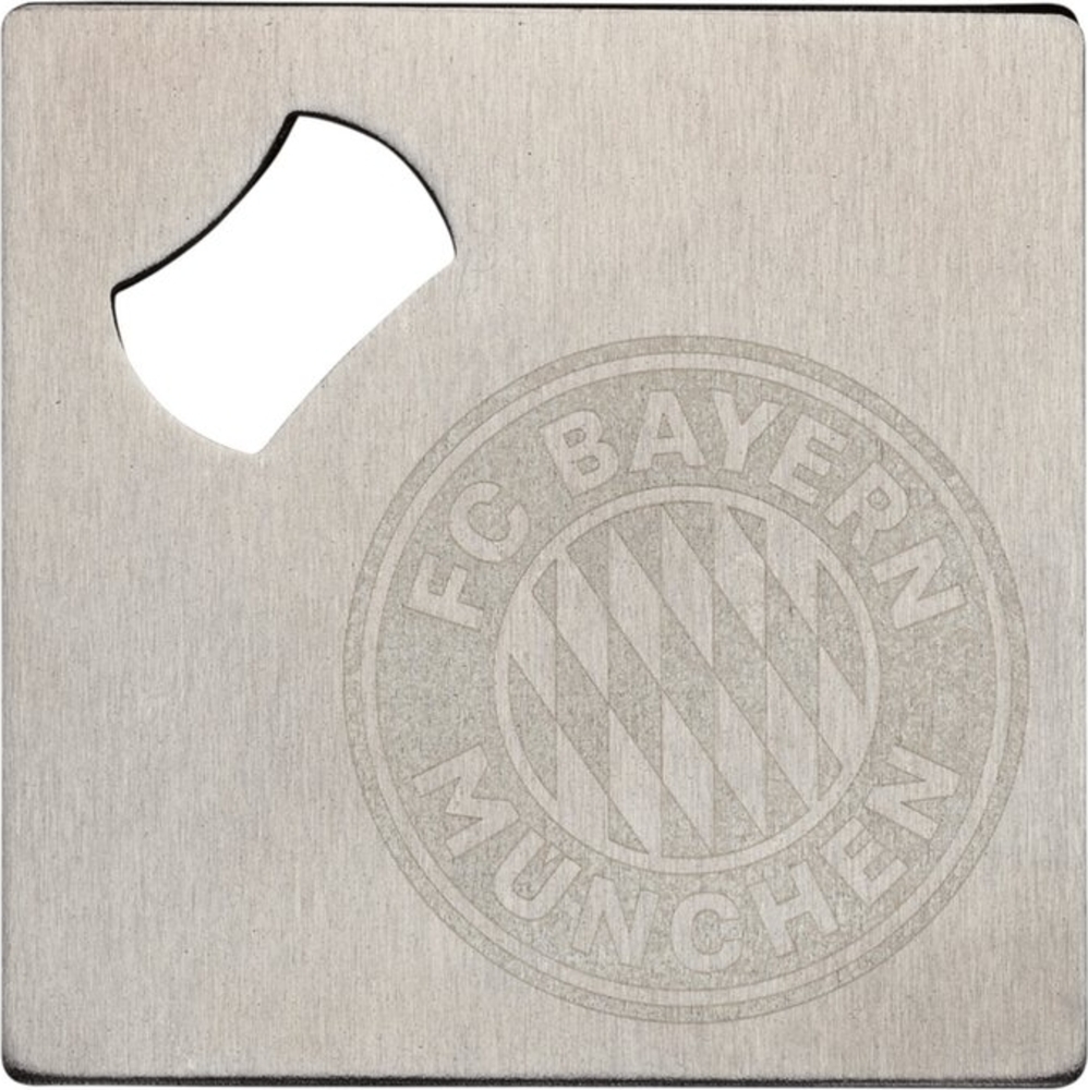 FC Bayern München Frühstücksbrett FC Bayern München Metalluntersetzer 4er-Set (Flaschenöffner) Silber, Metall Bild 1