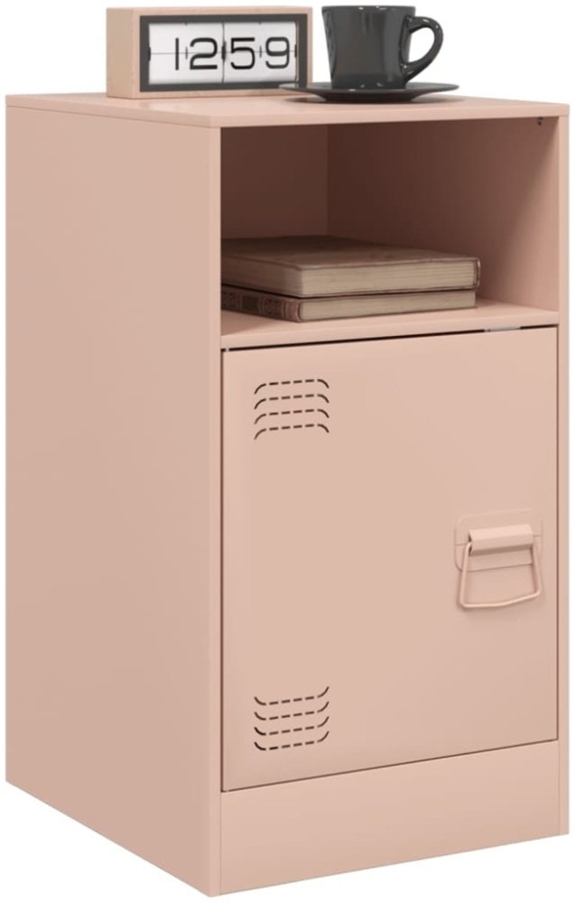 vidaXL Nachttische 2 Stk. Rosa 34,5x39x62 cm Stahl 841766 Bild 1
