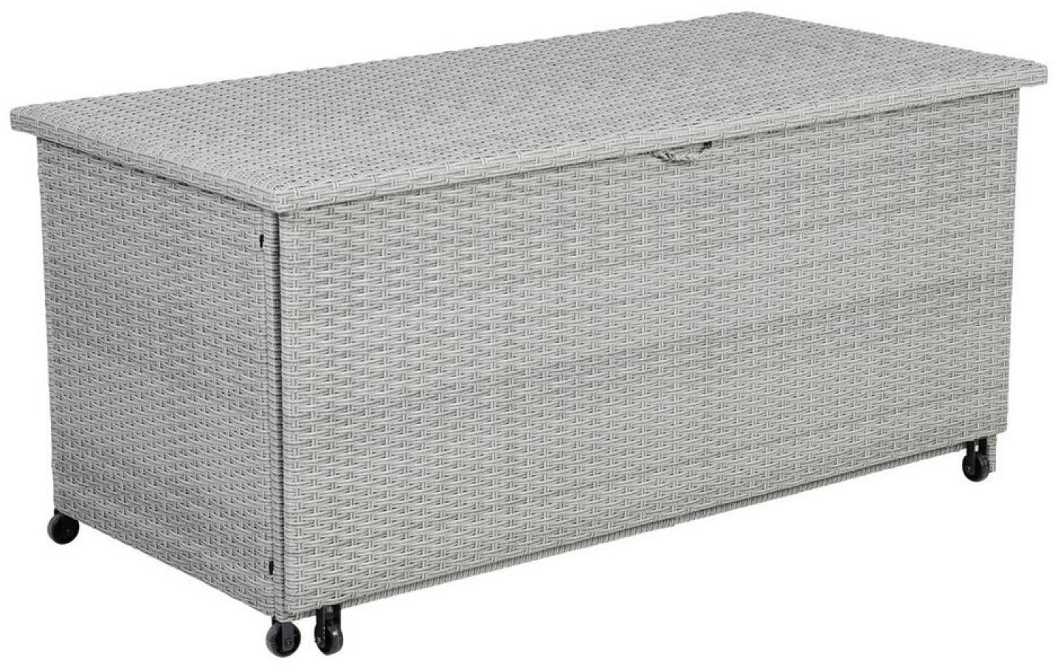 greemotion Polyrattan Ausziehbare Kissenbox, ca. 142 x 68 x 72/133 cm, Grau/braun Bild 1