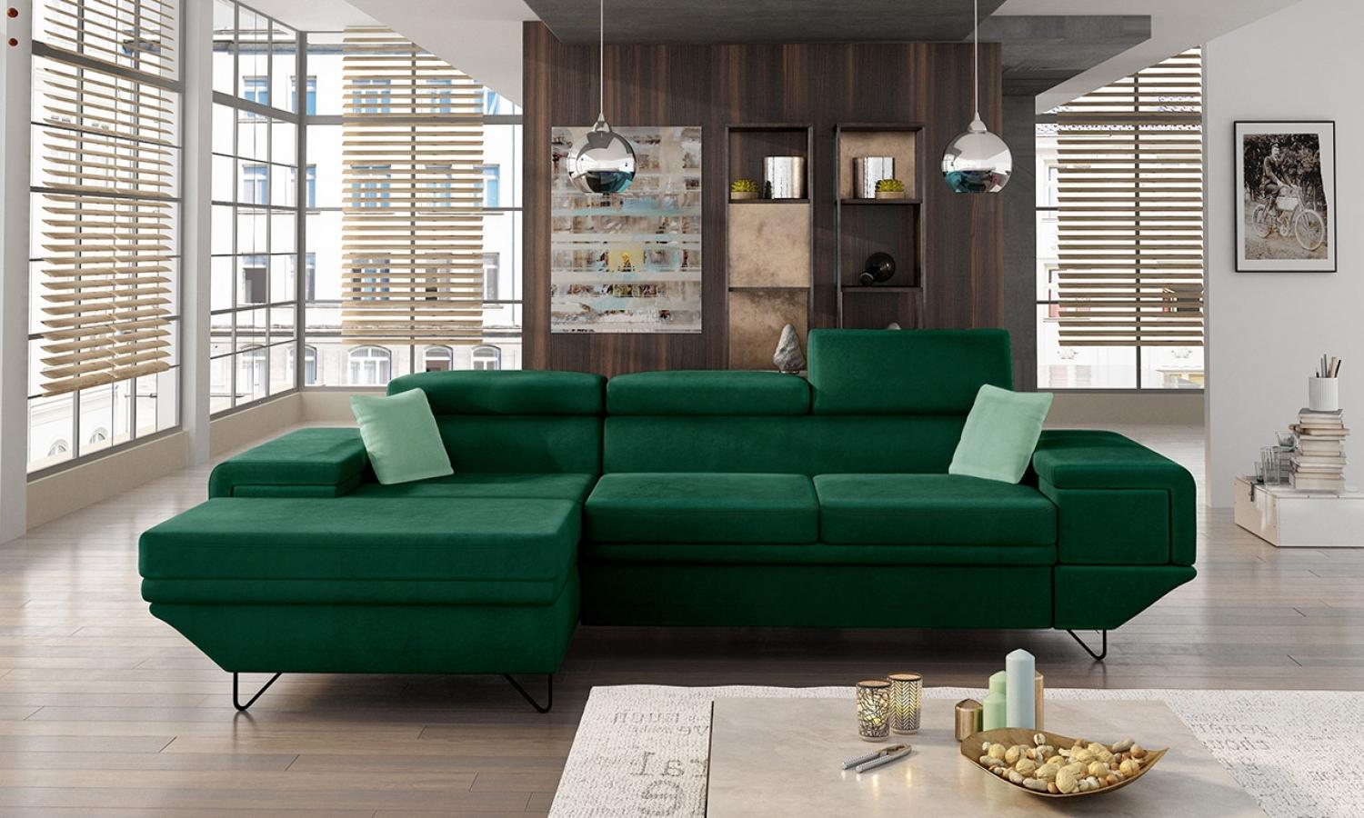 Ecksofa Benito, Seite: Links, Farbe: Magic Velvet 2225 + Magic Velvet 2225 + Magic Velvet 2227 Bild 1