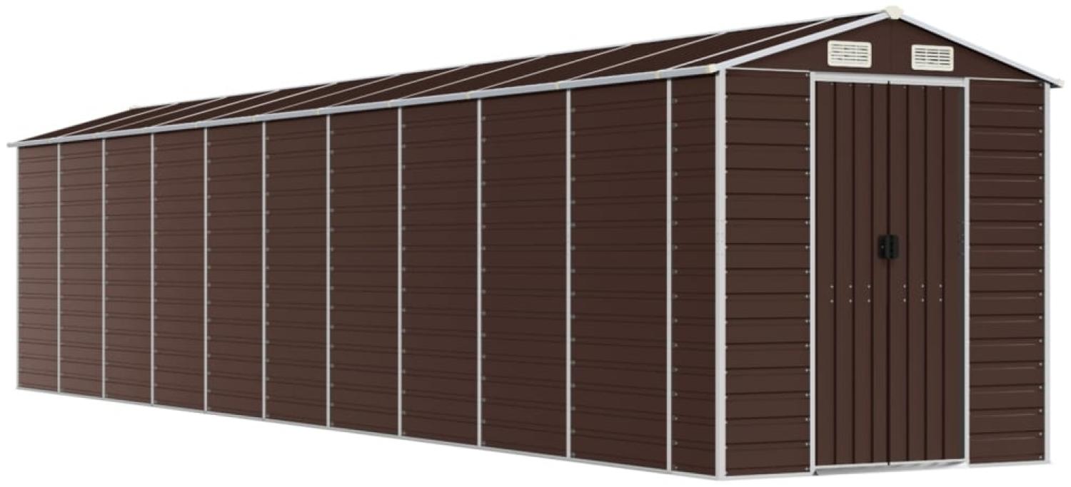 vidaXL Gerätehaus Braun 191x895x198 cm Verzinkter Stahl 3188273 Bild 1