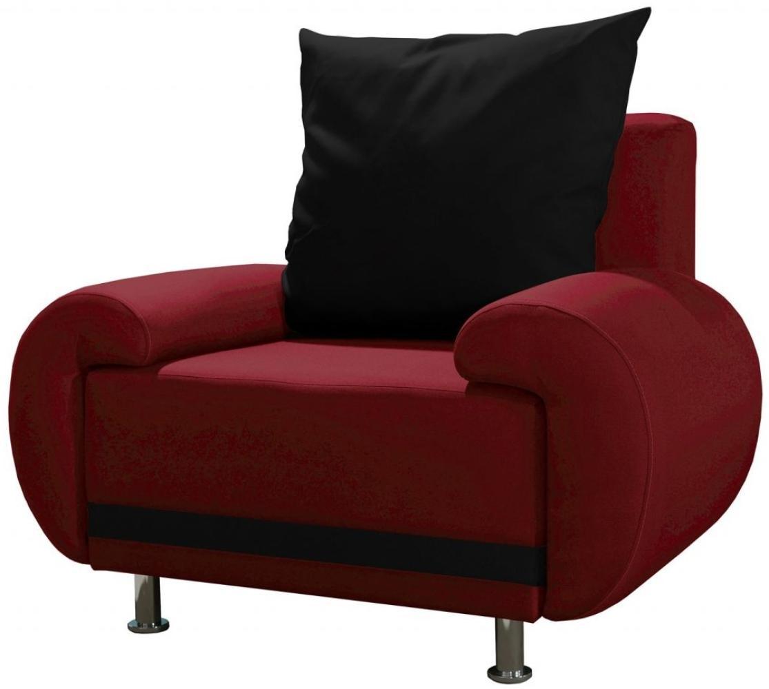 Sessel Clubsessel MIKA in Polyesterstoff Rot / Schwarz Bild 1