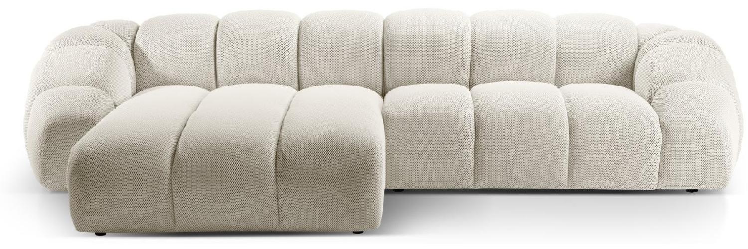 Micadoni Ecksofa Diana 4-Sitzer Links 3D-Stoff Helles Beige Bild 1