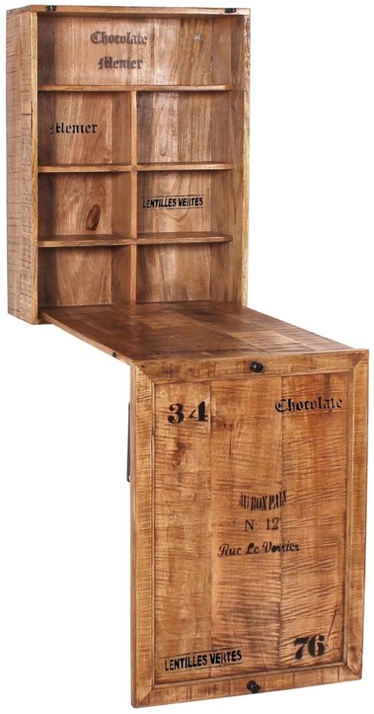 Klapptisch mit 2 Hockern RUSTIC Mangoholz 60 x 25 x 80 cm Bild 1