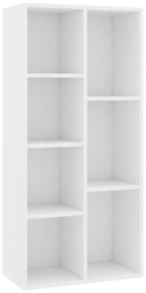 vidaXL Bücherregal Weiß 50×25×106 cm Holzwerkstoff 801107 Bild 1