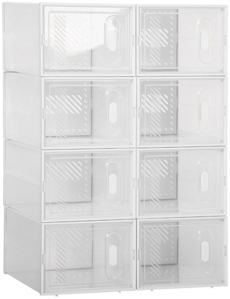 HOMCOM Kommode Aufbewahrungsbox mit 8 Fächern (DIY Schuhbox, 8 St, Schuheschrank), Kunststoff Transparent 25 x 35 x 19 cm Bild 1