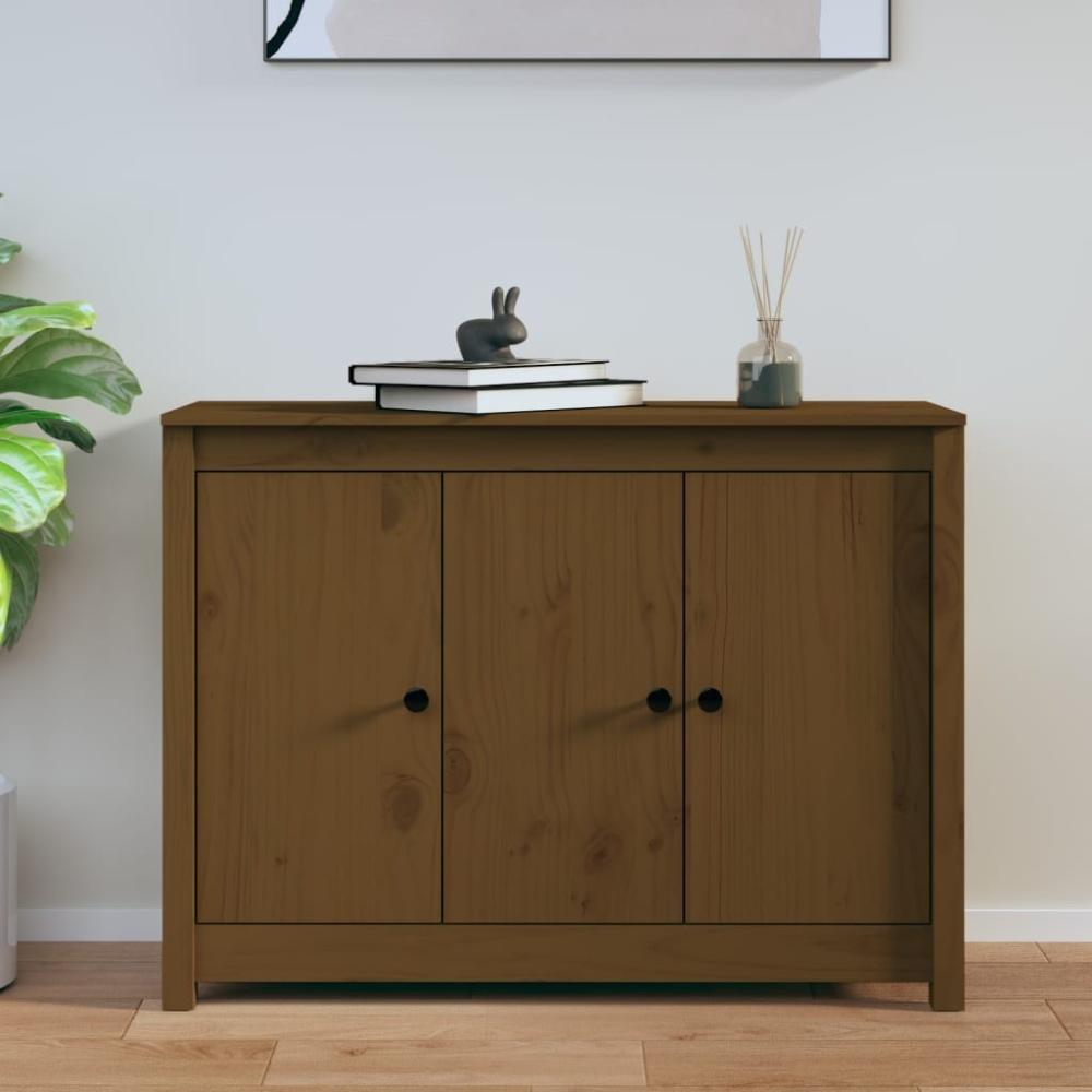 Sideboard Honigbraun 100 x 35 x 74 cm Massivholz Kiefer [814562] Bild 1
